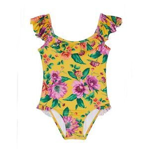 Janie and Jack Recycled Floral Flutter Sleeve Swimsuit Size 12/18 Months